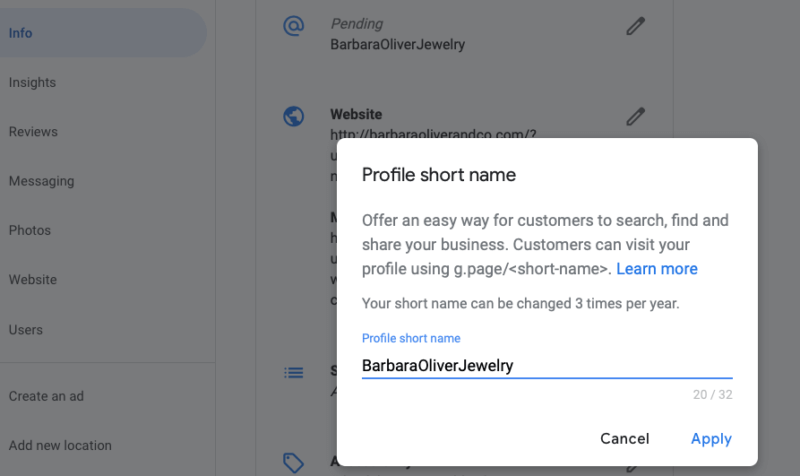 Google adds short names and URLs